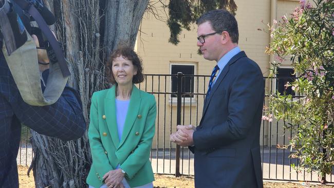 SA Health Chief Executive Robyn Lawrence with Health Minister Chris Picton.