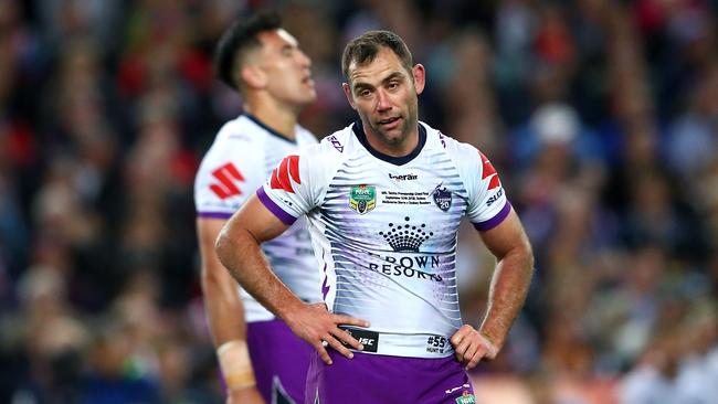 SYDNEY, AUSTRALIA - SEPTEMBER 30:  Cameron Smith of the Storm looks on during the 2018 NRL Grand Final match between the Melbourne Storm and the Sydney Roosters at ANZ Stadium on September 30, 2018 in Sydney, Australia.  (Photo by Cameron Spencer/Getty Images)