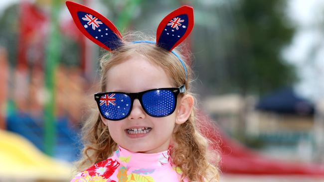 3 year old Edie Paljusic at Ripples Penrith which will host free Australia Day activities. Picture: Angelo Velardo