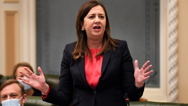 Queensland Premier Annastacia Palaszczuk speaks during Question Time at Parliament House in Brisbane on Wednesday. Picture: NCA NewsWire / Dan Peled
