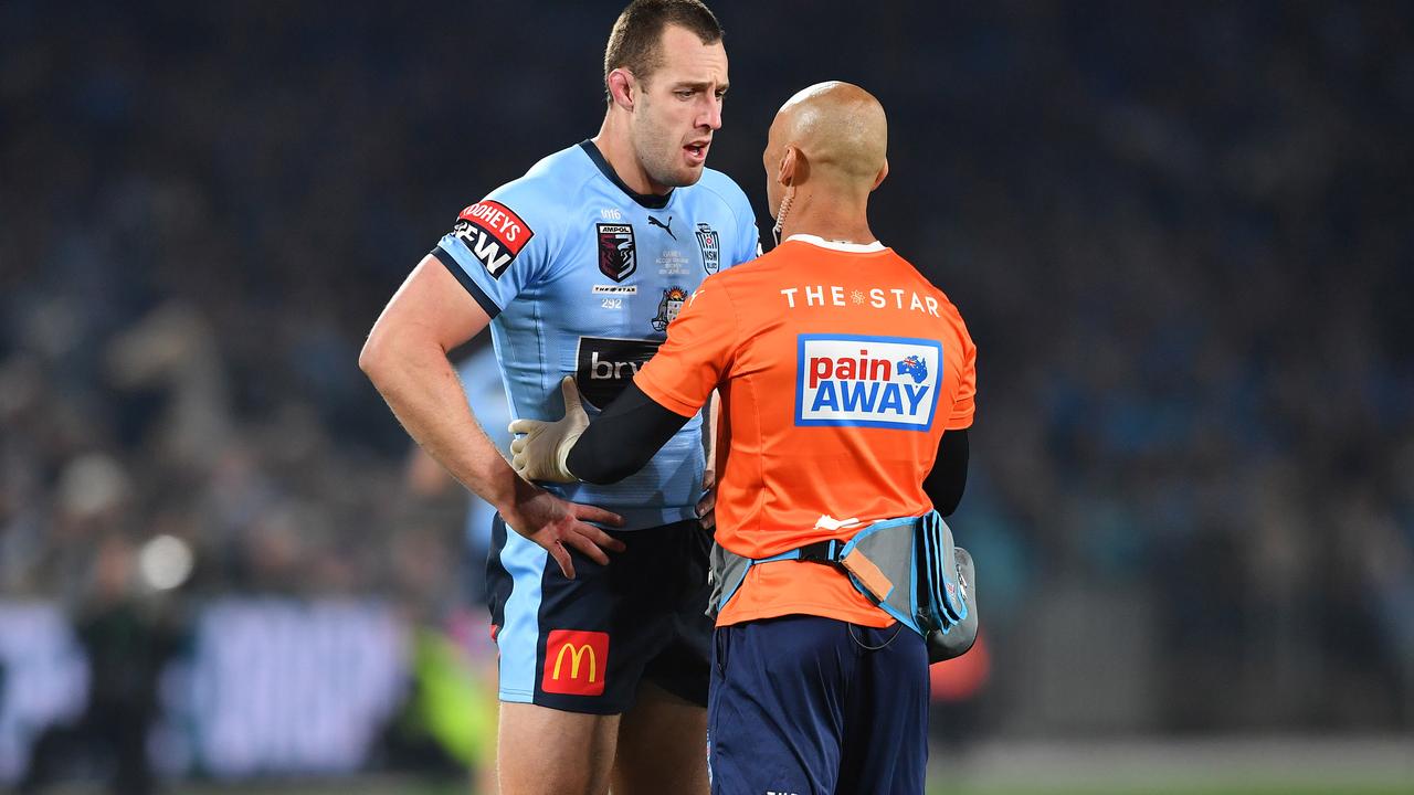 isaah Yeo with the NRL trainer