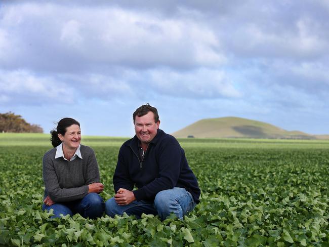 2018 Farmer of the Year launch. Last year's winners Matthew and Rachel Hinkley on their Derrinallum property.Picture: ANDY ROGERS