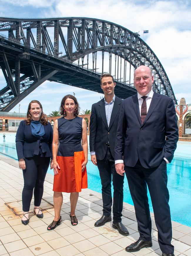 North Shore State MP Felicity Wilson, North Sydney Mayor Jilly Gibson, Icon director Edward Whiting and North Sydney Federal MP Trent Zimmerman pictured at a ground breaking ceremony at the pool this month.