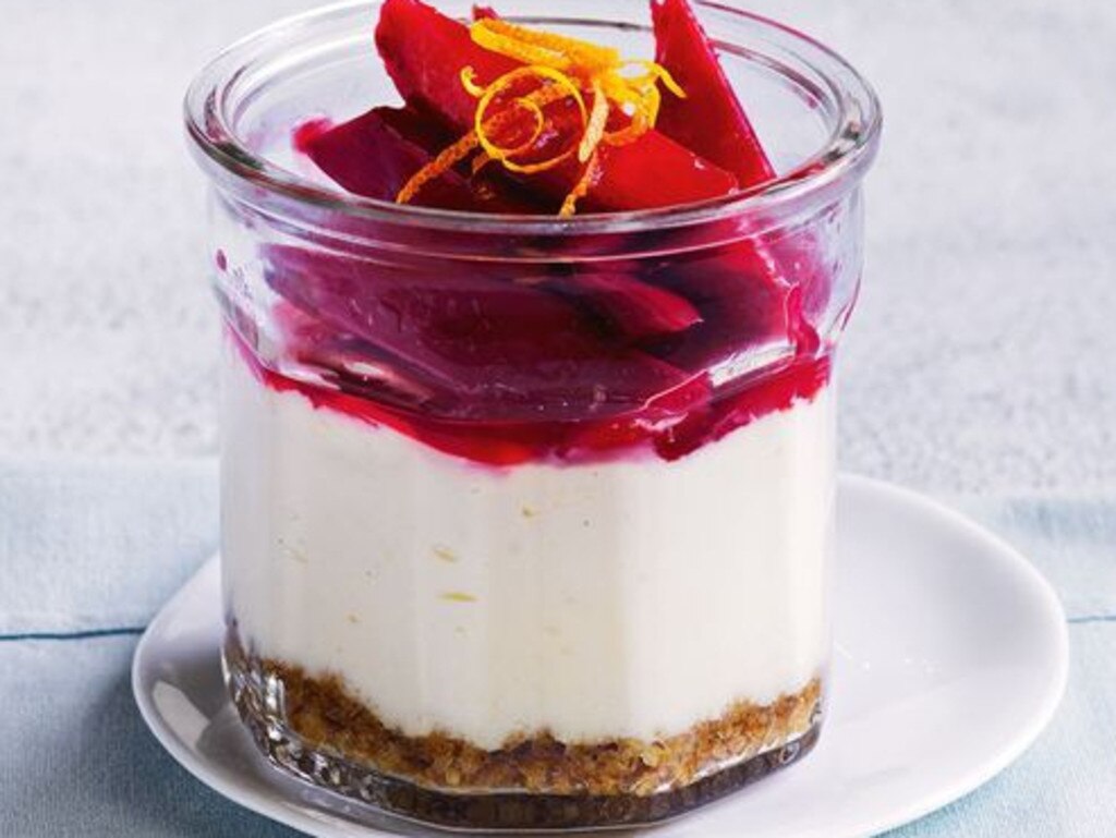 Slow cooker jar cheesecakes.