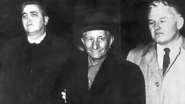 US mafia boss Carlo Gambino in custody.