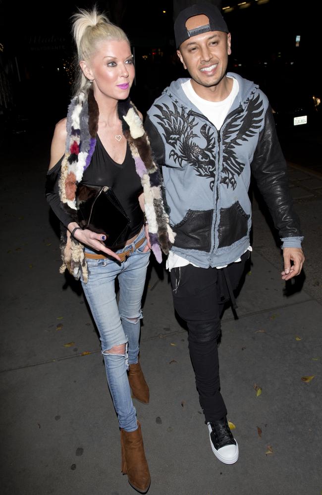 The couple visited Madeo restaurant in West Hollywood. Picture: Splash News Australia