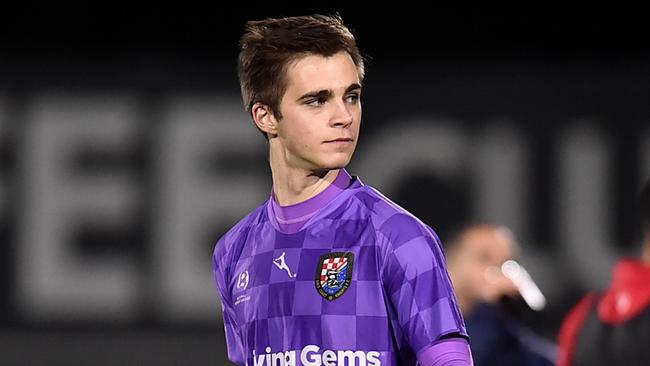 Josh Langdon in goal for Gold Coast United. Picture: Gold Coast United