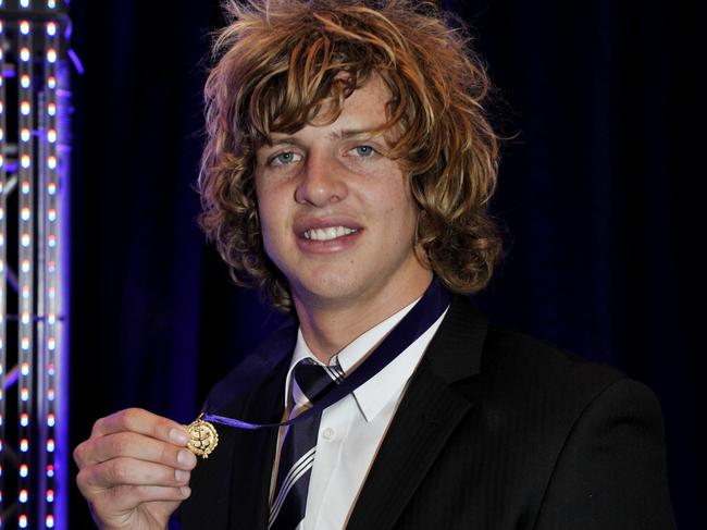 The 2013 Fremantle Football Club Fairest and Best - The DOIG Medal, at Perth Convention Exhibition Centre. pictured - DOIG Medal winner Nathan Fyfe