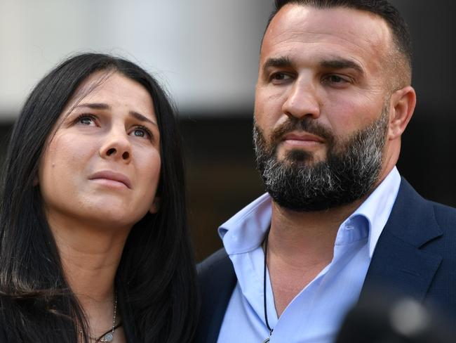 BESTSHOT,  SYDNEY, AUSTRALIA - NewsWire Photos APRIL 9, 2021.Danny and Leila Abdallah at Parramatta court after the  sentencing of Samuel Davidson a driver who killed four kids in horrific Oatlands crash after spending the day drinking at home .Picture: NCA NewsWire / Jeremy Piper