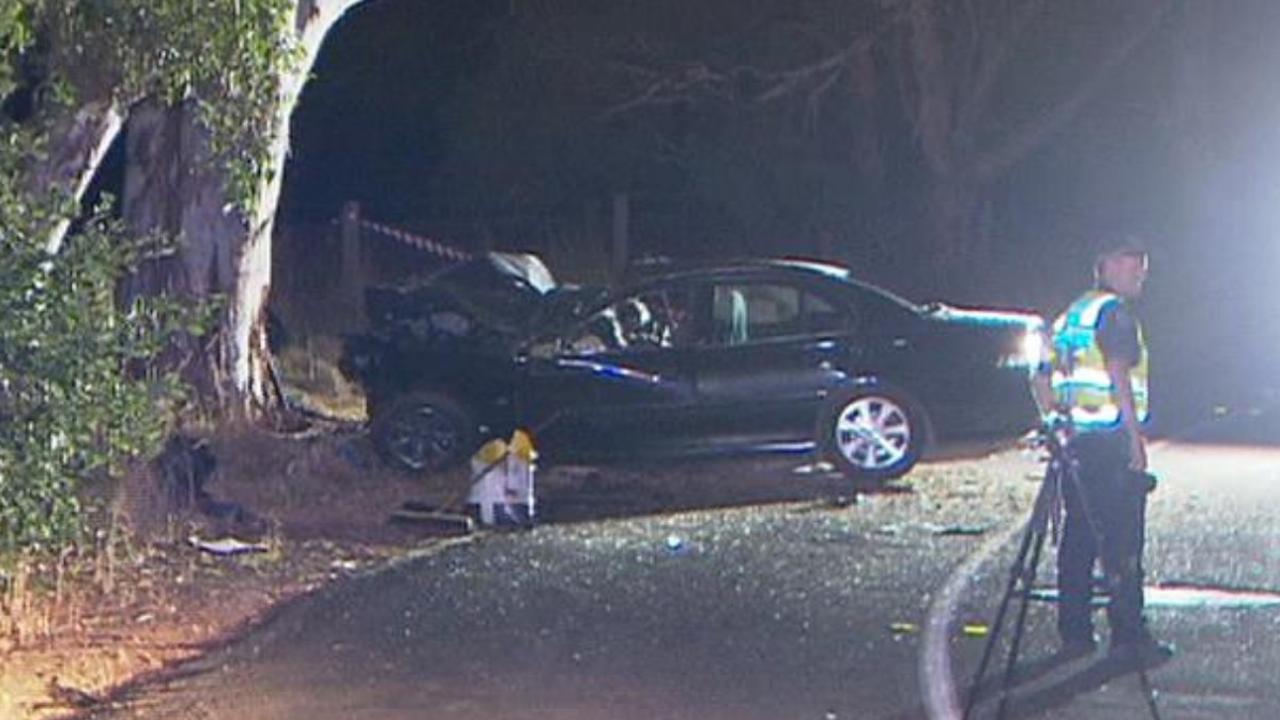 A 19-year-old man has died after crashing into a tree in Nairne. Picture: 7 News