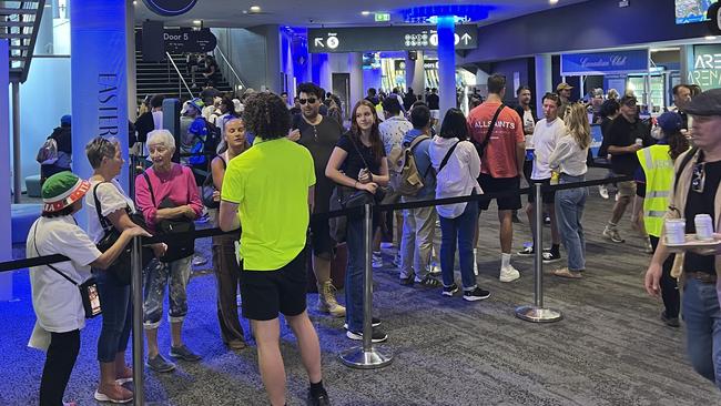 A queue of people at John Cain Arena were advised to not bother waiting on Thursday night if they had not collected a wristband earlier in the day.