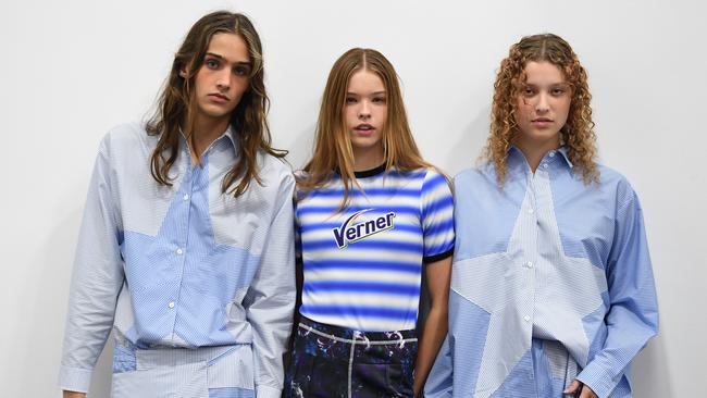 Verner models backstage at Australian Fashion Week. Picture: Getty Images