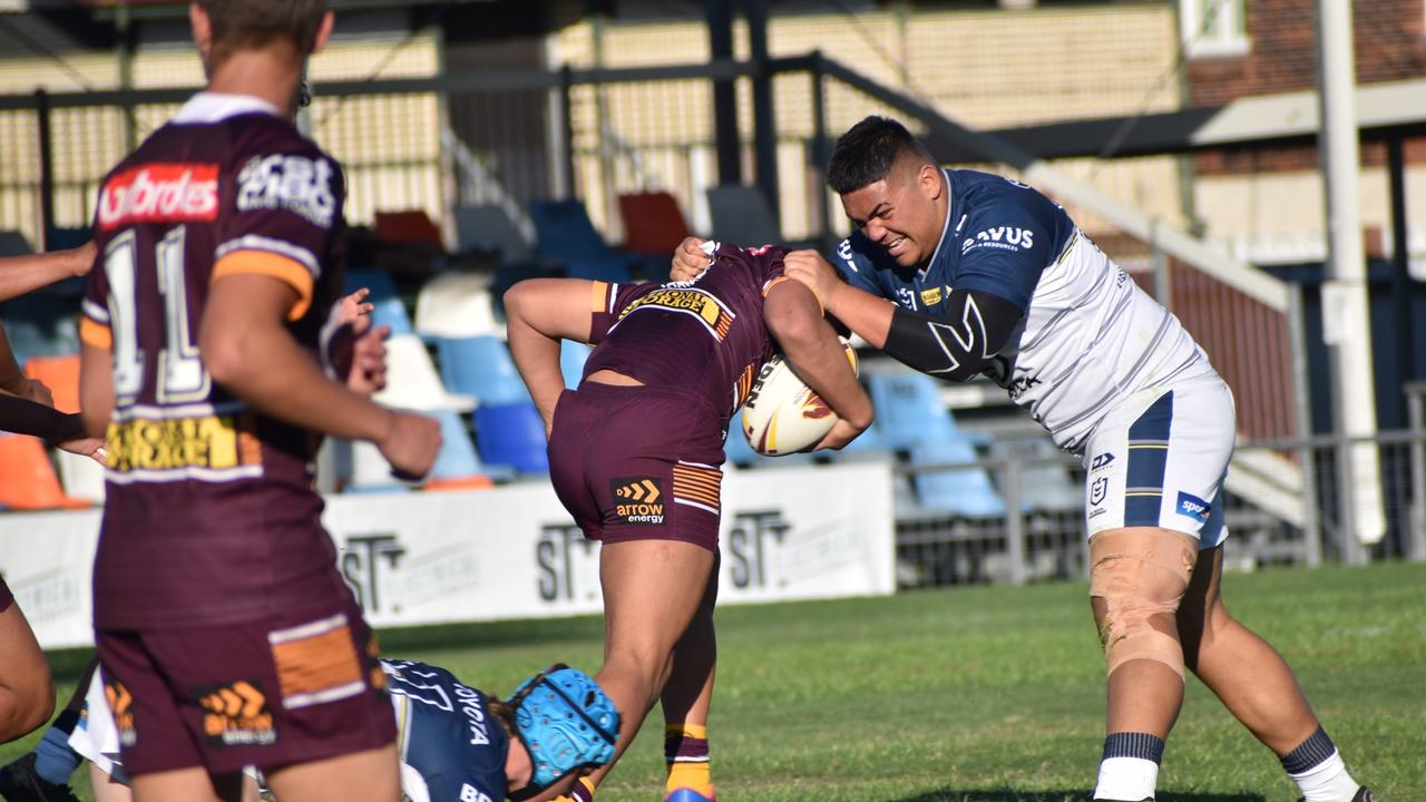 North Queensland Cowboys, Brisbane Broncos under-16 teams face off at Rockhampton's Browne Park on October 2, 2021.