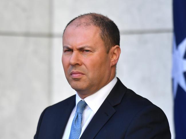 Treasurer Josh Frydenberg announces the government's $130bn wage subsidy package. Picture: AAP