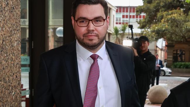 Bruce Lehrmann leaves the Federal Court in Sydney on Tuesday. Picture: Justin Lloyd