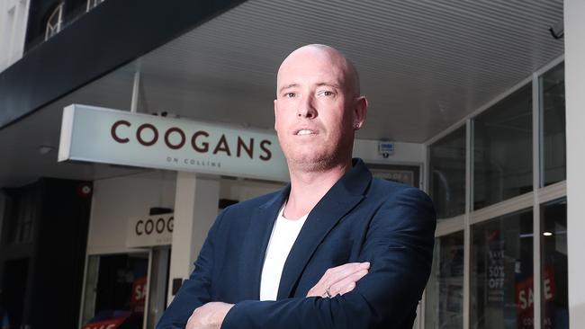 Coogans CEO Chris Brown at the Hobart store. Coogans is closing its Hobart store after over a 100 years. Picture: LUKE BOWDEN