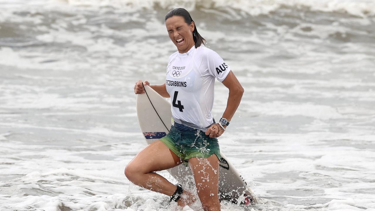 Sally Fitzgibbons at the Tokyo Olympic Games. Photo by Ryan Pierse/Getty Images.