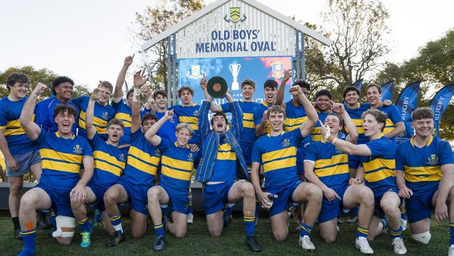 Grammar claim the O'Callaghan Cup after defeating Downlands on Grammar Downlands Day at Toowoomba Grammar School, Saturday, August 19, 2023. Picture: Kevin Farmer