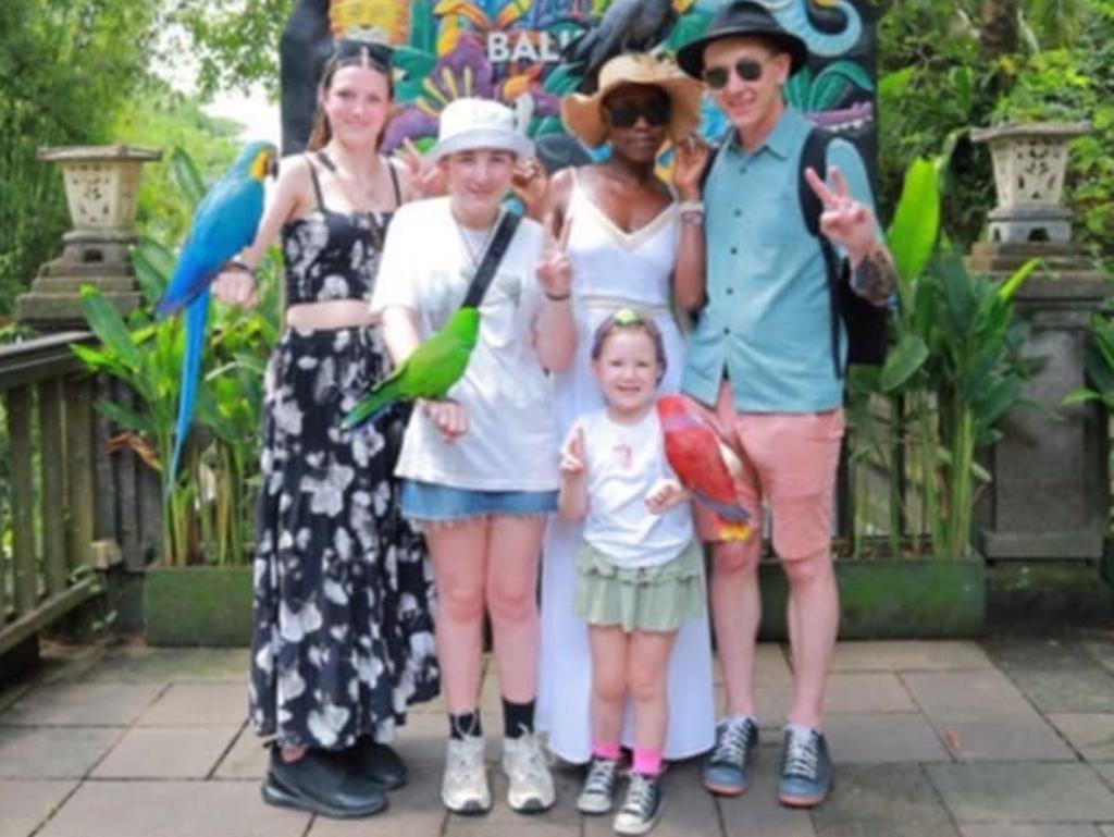 Aaron Nordbye of Melbourne, his partner Hariet and daughters Emily, 16, Ava, 14, and Audrey, 5, were having a great time in Bali.