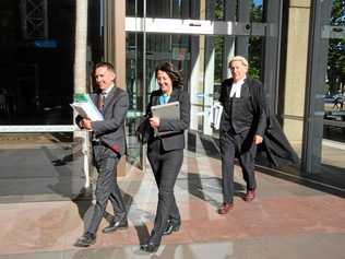 Esther Rockett (centre) leaves Sydney Supreme Court with solicitor Stewart O'Connell and barrister Tom Molomby after a December, 2018 hearing on an application for costs in the failed defamation case brought against her by Universal Medicine leader Serge Benhayon. Picture: Liana Turner