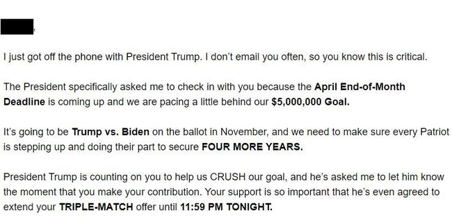 Sarah just got off the phone with Donald Trump, who SPECIFICALLY ASKED that she check in with you, random donor number 43,271.