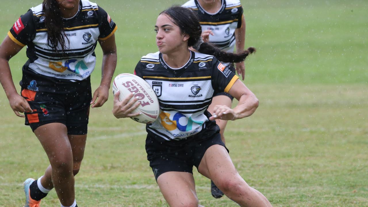 Pre-season trial game between the Burleigh Bears and Tweed Seagulls at Piggabeen Oval. Under-19s girls. Tweed Seagulls player Gabrielle To'o. Picture: Pic Mike Batterham