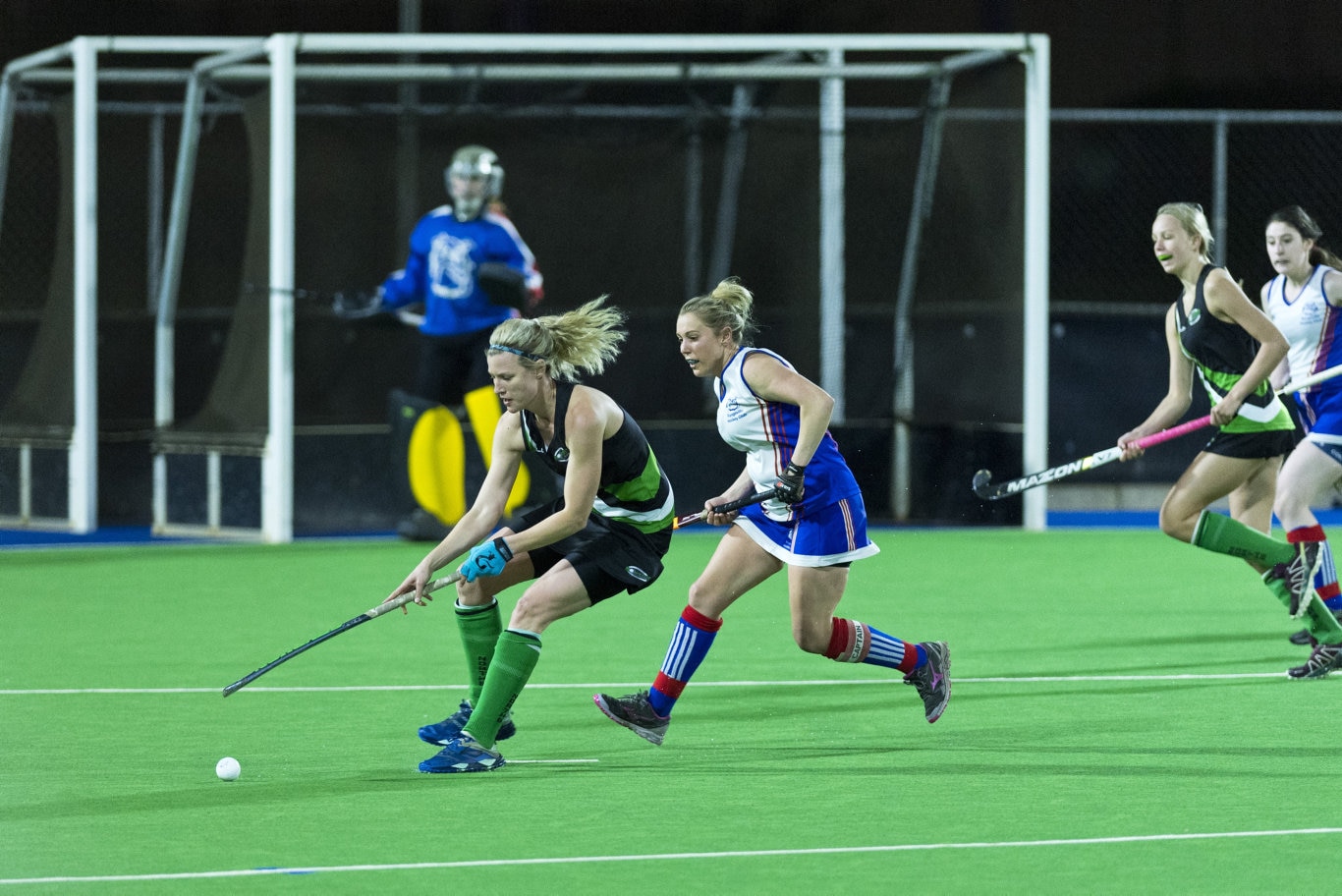 Norths captain Lauren Mahony (left) and Rangeville captain Brooke Thompson in Toowoomba Hockey COVID Cup women round four at Clyde Park, Friday, July 31, 2020. Picture: Kevin Farmer