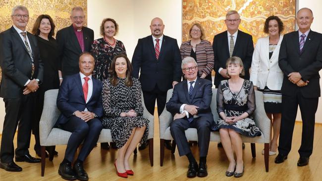 Reza Adib, front left, with Annastacia Palaszczuk, Paul De Jersey and Kay De Jersey. Picture: Twitter