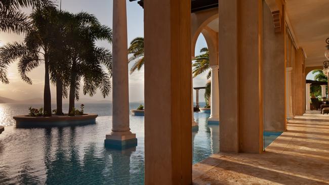 The pool at dusk at Mandalay House.