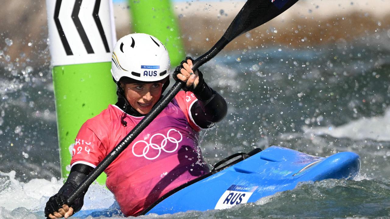 The Fox family is going to need a bigger trophy cabinet after these Olympic Games. Noemie Fox made a decisive move around the first upstream gate to gain a lead that she never conceded. Picture: Bertrand Guay/AFP