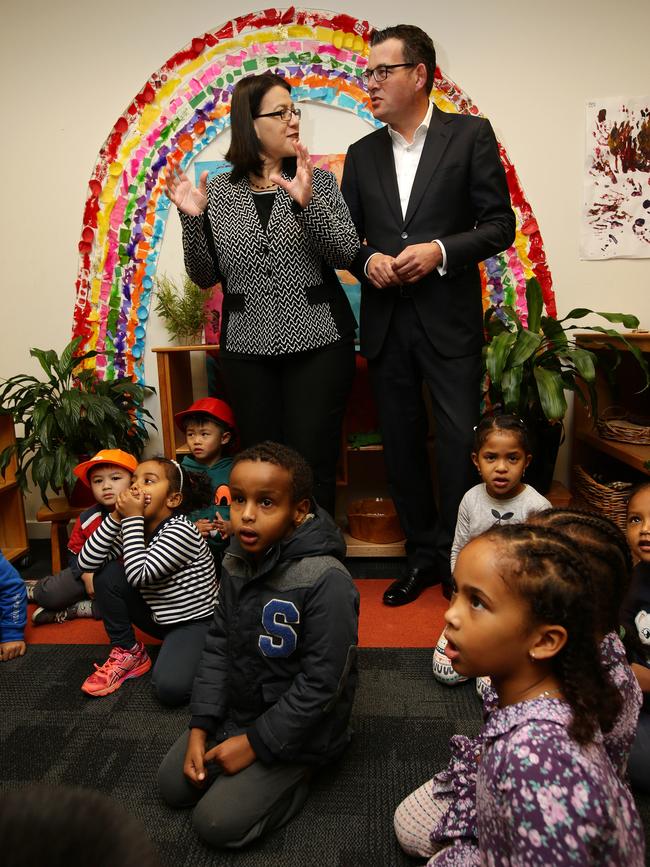 The Premier and Ms Mikakos, when she was Minister for Families and Children, in 2017. Picture Norm Oorloff