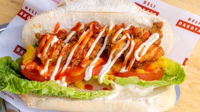 Deli Dakota’s Moreton Bay po' boy. Picture: Richard Walker