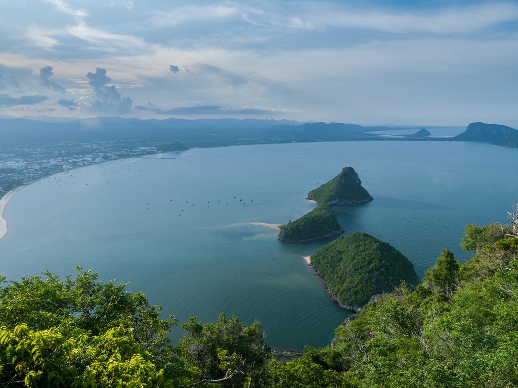 Khao Lom Muak hill overlooks the Gulf of Thailand.