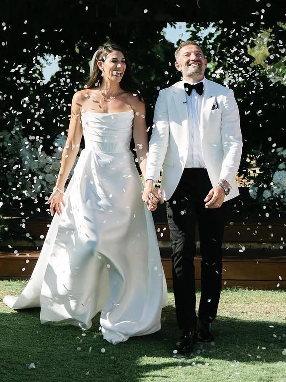 Olympian Stephanie Rice has married her husband Mark Lassey at Sandleford Wines in Perth. Picture : Novare Weddings