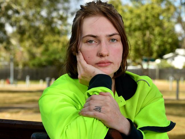 Shadow Minister for Police Dan Purdie in Townsville. Victim of crime Demi Tudehope. Picture: Evan Morgan