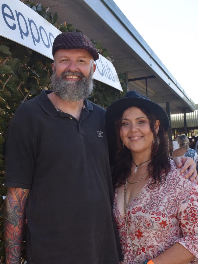 Duane Romijn and Nicole Birch at the Yeppoon race day at Keppel Park racecourse on April 26, 2025.