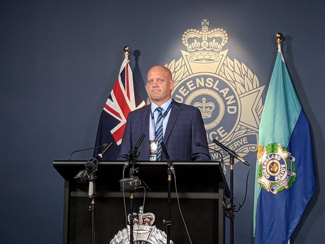 Detective Inspector David Briese addressed media today after a 34-year-old woman was charged with the murder of an eight-month-old baby boy. Photo: Ebony Graveur