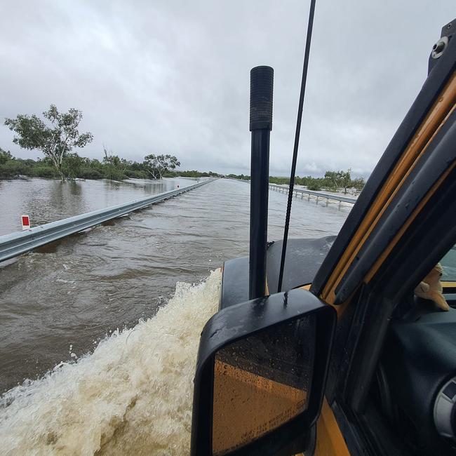 Parts of the Stuart Hwy have been damaged and intermittently closed due to flooding in the Northern Territory. Picture: Supplied.