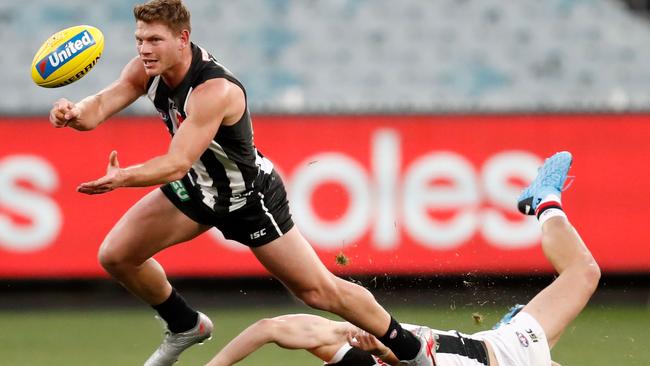 Taylor Adams and Collingwood had no trouble breaking away from St Kilda in Round 3. Picture: Getty Images