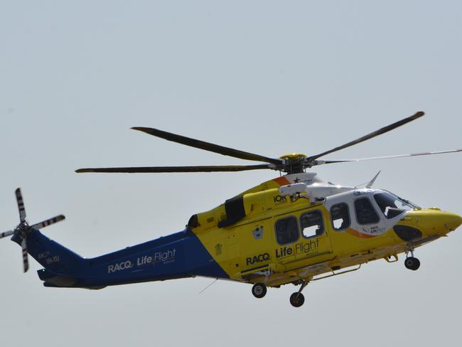 A LifeFlight Helicopter lands in Toowoomba at the rescue helicopter service's new base. LifeFlight Generic