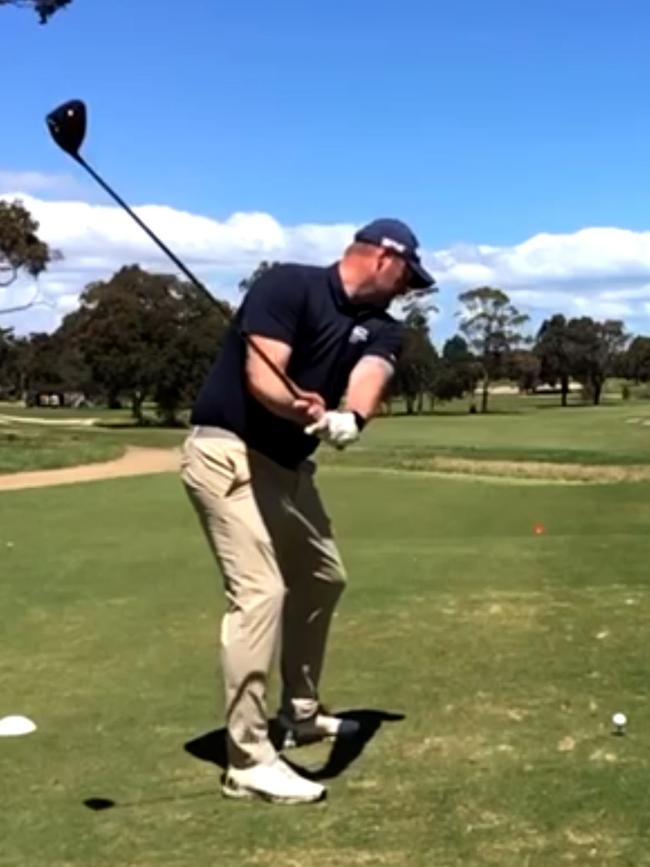 Sam Groth tees off.