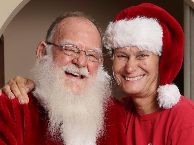 Santa has received a live saving kidney from Mrs Claus this year. Ian Wilson, 75, from St Clair in Sydney's west was on dialysis for over 2 years and this year his wife Carole, 59, was able to donate a kidney. Picture: David Swift