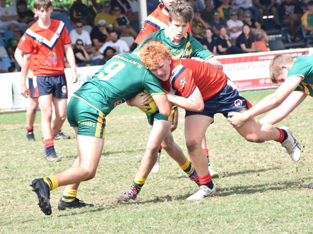 Rockhampton District Secondary Schools Rugby League grand finals, Year 10A, St Brendan’s College versus Emmaus College Browne Park, September 10, 2022.