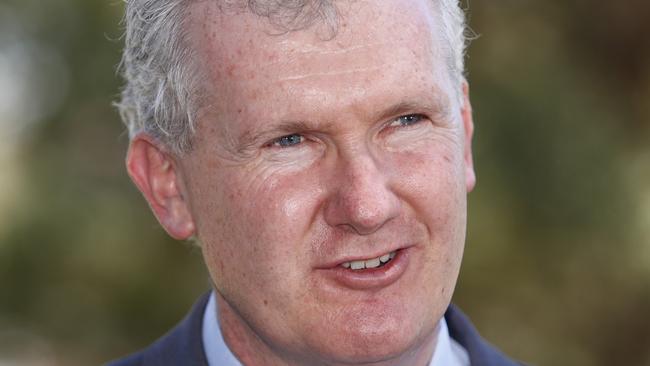 Manager of Opposition Business Tony Burke speaks to the media during a press conference at John Mountford Reserve in Sydney, Monday, December 11, 2017. (AAP Image/Daniel Munoz) NO ARCHIVING