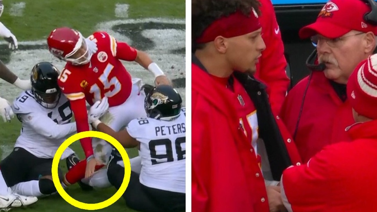 Mahomes suffered an ankle injury.
