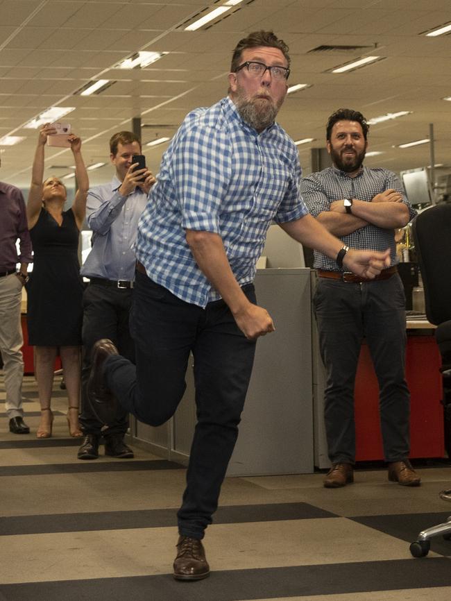 The Advertiser’s Nathan Davies bowling to Travis Head...