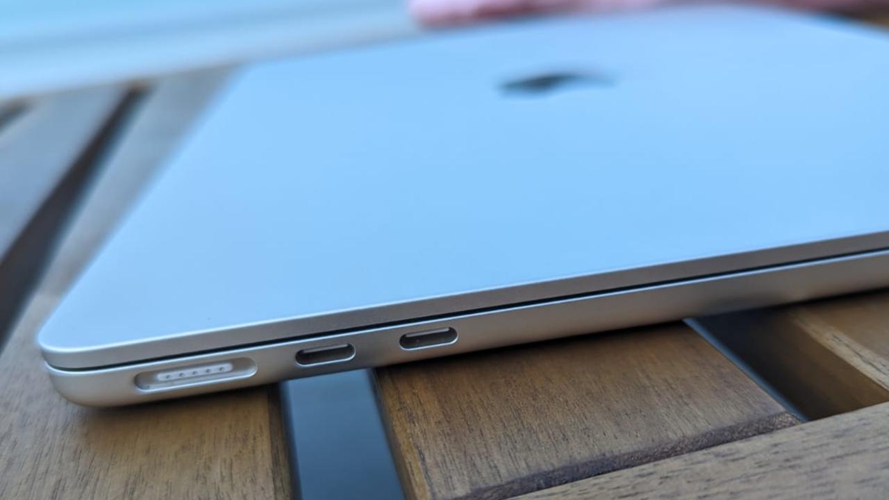 MacBook Air M3 ports. Picture: Lauren Chaplin.