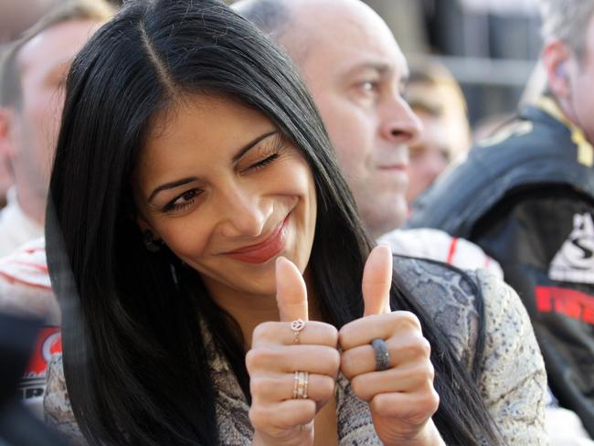 Nicole Scherzinger at the F1 supporting now ex-partner Lewis Hamilton.