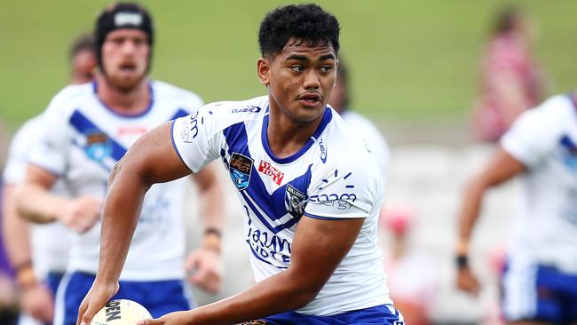 Karl Oloapu in action for the Bulldogs. Picture: NRL Photos