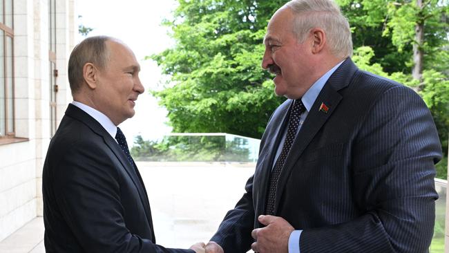 Lukashenko and Putin in 2022. Picture: Ramil Stidikov/Sputnik/AFP